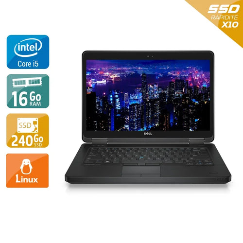 Latitude E5440 14" 2013 - Intel Core i5 1,9Ghz - 2 - 16Go DDR3 - 240Go SSD - Intel HD Graphics 4400 - 
Gris / Noir - Linux - AZERTY