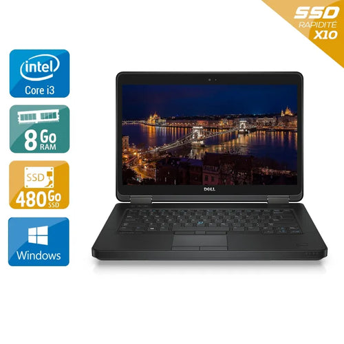 Latitude E5440 14" 2013 - Intel Core i3 1,9Ghz - 2 - 8Go DDR3 - 480Go SSD - Intel HD Graphics 4400 - 
Gris / Noir - Windows 10 - AZERTY