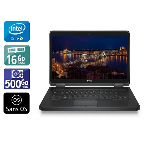 Latitude E5440 14" 2013 - Intel Core i3 1,9Ghz - 2 - 16Go DDR3 - 500Go HDD - Intel HD Graphics 4400 - 
Gris / Noir - Sans OS - AZERTY