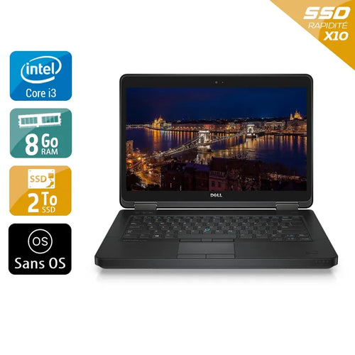 Latitude E5440 14" 2013 - Intel Core i3 1,9Ghz - 2 - 8Go DDR3 - 2To SSD - Intel HD Graphics 4400 - 
Gris / Noir - Sans OS - AZERTY
