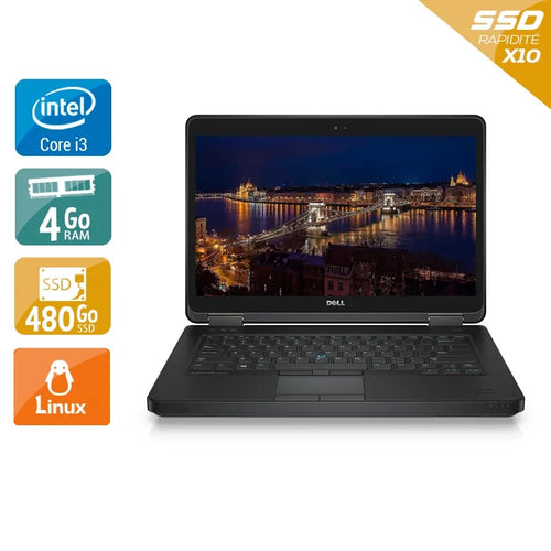 Latitude E5440 14" 2013 - Intel Core i3 1,9Ghz - 2 - 4Go  DDR4 - 480Go SSD - Intel HD Graphics 4400 - 
Gris / Noir - Linux - AZERTY