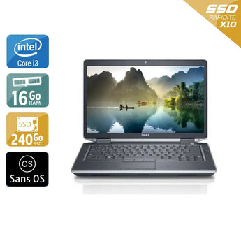 Latitude E5430 14,1" 2012 - Intel Core i3 2,4Ghz - 2 - 16Go DDR3 - 240Go SSD - Intel HD Graphics 4000 - 
Gris / Noir - Sans OS - AZERTY - Image 1