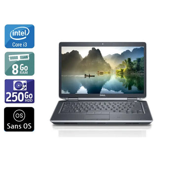 Latitude E5430 14,1" 2012 - Intel Core i3 2,4Ghz - 2 - 8Go DDR3 - 250Go HDD - Intel HD Graphics 4000 - 
Gris / Noir - Sans OS - AZERTY - Image 1