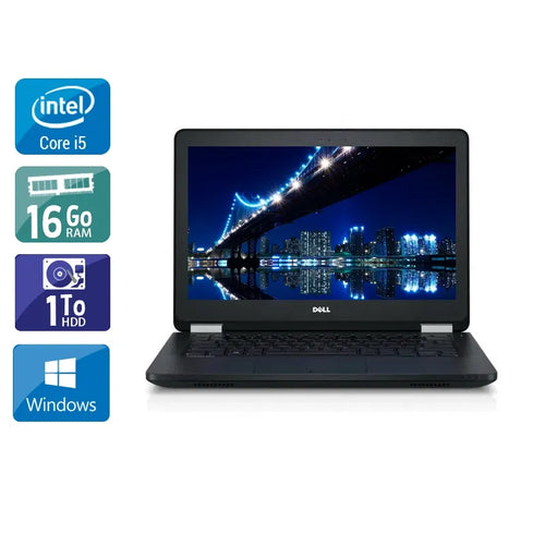Latitude E5270 12,5" 2015 - Intel Core i5 2,4Ghz - 2 - 16Go DDR4 - 1To HDD - Intel HD Graphics 520 - 
Gris / Noir - Windows 10 - AZERTY