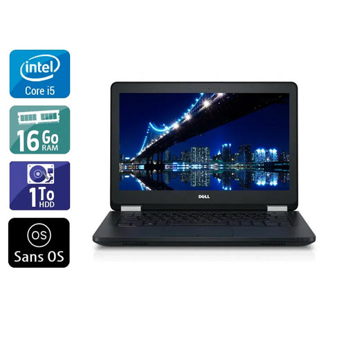 Latitude E5270 12,5" 2015 - Intel Core i5 2,4Ghz - 2 - 16Go DDR4 - 1To HDD - Intel HD Graphics 520 - 
Gris / Noir - Sans OS - AZERTY