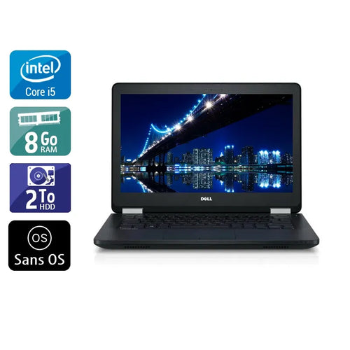 Latitude E5270 12,5" 2015 - Intel Core i5 2,4Ghz - 2 - 8Go  DDR4 - 2To HDD - Intel HD Graphics 520 - 
Gris / Noir - Sans OS - AZERTY