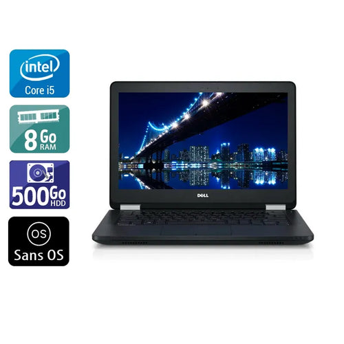 Latitude E5270 12,5" 2015 - Intel Core i5 2,4Ghz - 2 - 8Go  DDR4 - 500Go HDD - Intel HD Graphics 520 - 
Gris / Noir - Sans OS - AZERTY