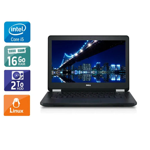 Latitude E5270 12,5" 2015 - Intel Core i5 2,4Ghz - 2 - 16Go DDR4 - 2To HDD - Intel HD Graphics 520 - 
Gris / Noir - Linux - AZERTY