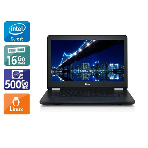 Latitude E5270 12,5" 2015 - Intel Core i5 2,4Ghz - 2 - 16Go DDR4 - 500Go HDD - Intel HD Graphics 520 - 
Gris / Noir - Linux - AZERTY