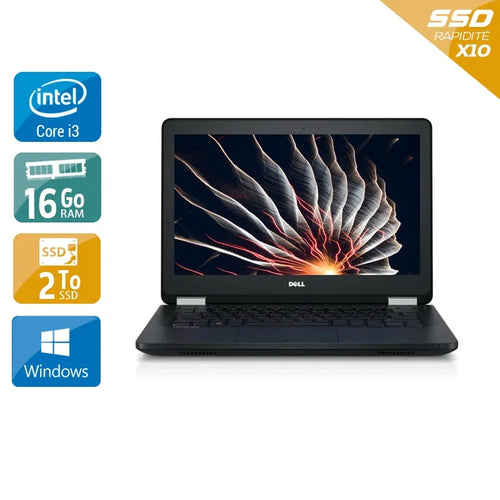 Latitude E5270 12,5" 2010 - Intel Core i3 2,3Ghz - 2 - 16Go DDR4 - 2To SSD - Intel HD Graphics 520 - 
Gris / Noir - Windows 10 - AZERTY