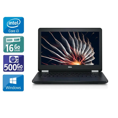Latitude E5270 12,5" 2010 - Intel Core i3 2,3Ghz - 2 - 16Go DDR4 - 500Go HDD - Intel HD Graphics 520 - 
Gris / Noir - Windows 10 - AZERTY