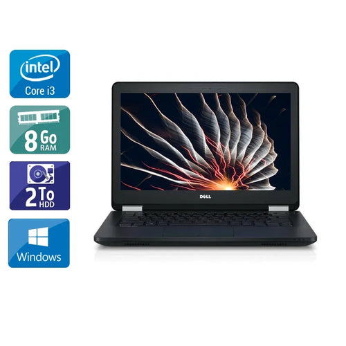 Latitude E5270 12,5" 2010 - Intel Core i3 2,3Ghz - 2 - 8Go  DDR4 - 2To HDD - Intel HD Graphics 520 - 
Gris / Noir - Windows 10 - AZERTY
