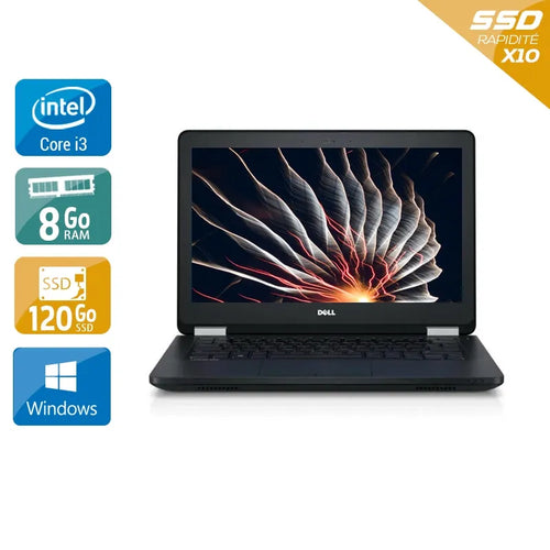 Latitude E5270 12,5" 2010 - Intel Core i3 2,3Ghz - 2 - 8Go  DDR4 - 120Go SSD - Intel HD Graphics 520 - 
Gris / Noir - Windows 10 - AZERTY