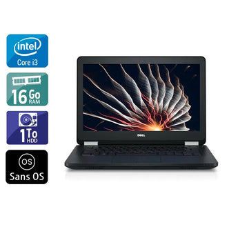 Latitude E5270 12,5" 2010 - Intel Core i3 2,3Ghz - 2 - 16Go DDR4 - 1To HDD - Intel HD Graphics 520 - 
Gris / Noir - Sans OS - AZERTY - Image 1