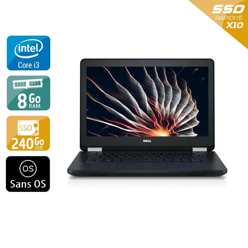 Latitude E5270 12,5" 2010 - Intel Core i3 2,3Ghz - 2 - 8Go  DDR4 - 240Go SSD - Intel HD Graphics 520 - 
Gris / Noir - Sans OS - AZERTY