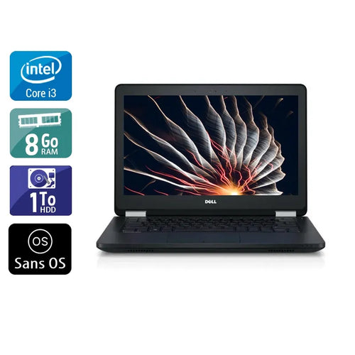 Latitude E5270 12,5" 2010 - Intel Core i3 2,3Ghz - 2 - 8Go  DDR4 - 1To HDD - Intel HD Graphics 520 - 
Gris / Noir - Sans OS - AZERTY