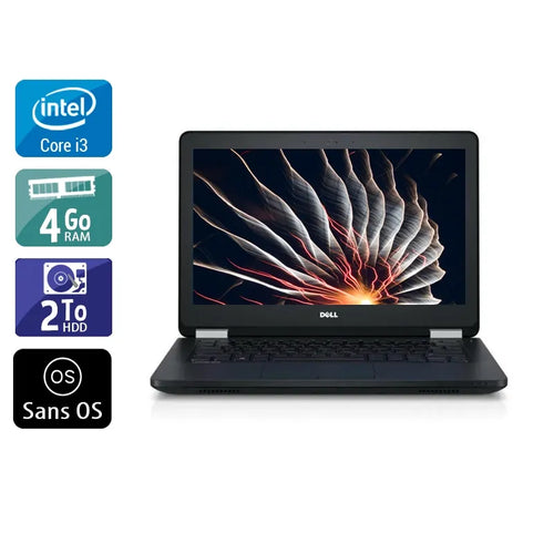 Latitude E5270 12,5" 2010 - Intel Core i3 2,3Ghz - 2 - 4Go  DDR4 - 2To HDD - Intel HD Graphics 520 - 
Gris / Noir - Sans OS - AZERTY