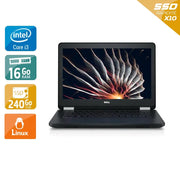 Latitude E5270 12,5" Core i3 2,3Ghz 2010 (Linux) - Intel Core i3 2,3Ghz - 2 - 16Go DDR4 - 240Go SSD - Intel HD Graphics 520 - 
Gris / Noir - Linux - AZERTY - Image 1