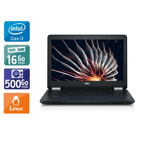 Latitude E5270 12,5" 2010 - Intel Core i3 2,3Ghz - 2 - 16Go DDR4 - 500Go HDD - Intel HD Graphics 520 - 
Gris / Noir - Linux - AZERTY