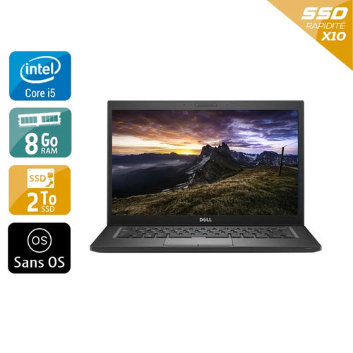 Latitude 7280 12,5" 2015 - Intel Core i5 2,3Ghz - 2 - 8Go  DDR4 - 2To SSD - Intel HD Graphics 620 - 
Gris / Noir - Sans OS - AZERTY