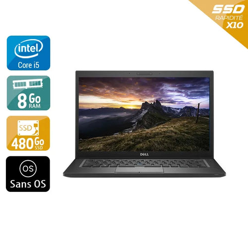 Latitude 7280 12,5" 2015 - Intel Core i5 2,3Ghz - 2 - 8Go  DDR4 - 480Go SSD - Intel HD Graphics 620 - 
Gris / Noir - Sans OS - AZERTY
