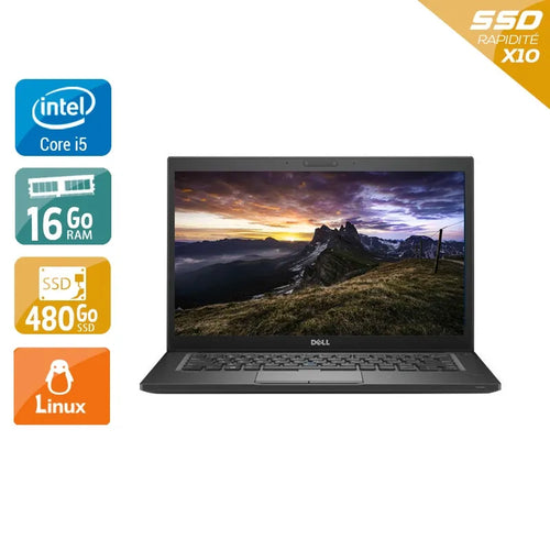 Latitude 7280 12,5" 2015 - Intel Core i5 2,3Ghz - 2 - 16Go DDR4 - 480Go SSD - Intel HD Graphics 620 - 
Gris / Noir - Linux - AZERTY