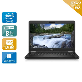 Latitude 5490 14" 2017 - Intel Core i5 2,6Ghz - 2 - 8Go  DDR4 - 120Go SSD - Intel UHD Graphics 620 - 
Gris / Noir - Windows 10 - AZERTY - Image 1