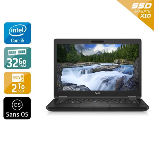 Latitude 5490 14" 2017 - Intel Core i5 2,6Ghz - 2 - 32Go DDR4 - 2To SSD - Intel UHD Graphics 620 - 
Gris / Noir - Sans OS - AZERTY