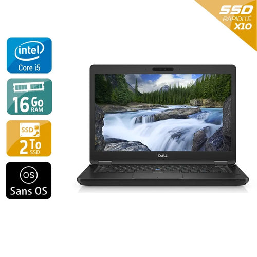 Latitude 5490 14" 2017 - Intel Core i5 2,6Ghz - 2 - 16Go DDR4 - 2To SSD - Intel UHD Graphics 620 - 
Gris / Noir - Sans OS - AZERTY