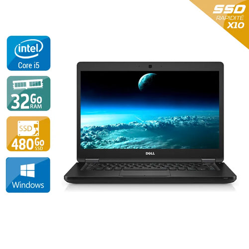 Latitude 5480 14" 2016 - Intel Core i5 3,1Ghz - 2 - 32Go DDR4 - 480Go SSD - Intel HD Graphics 620 - 
Gris / Noir - Windows 10 - AZERTY