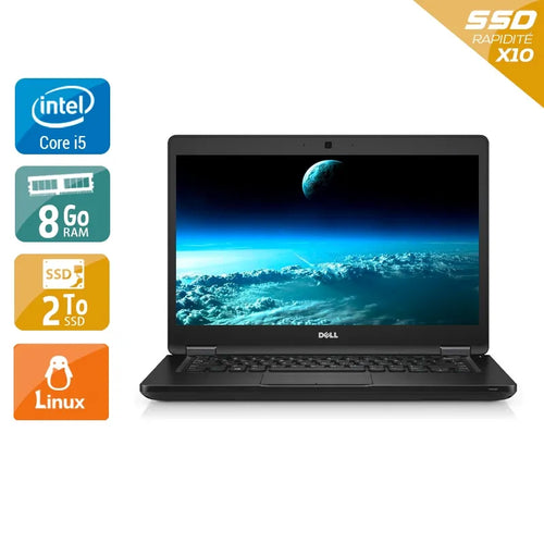 Latitude 5480 14" 2016 - Intel Core i5 3,1Ghz - 2 - 8Go  DDR4 - 2To SSD - Intel HD Graphics 620 - 
Gris / Noir - Linux - AZERTY