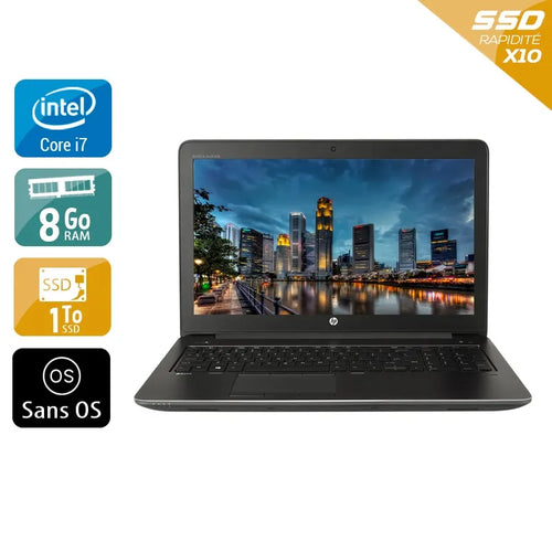 ZBook 15 G3 15,5" 2015 - Intel Core i7 2,7Ghz - 4 - 8Go  DDR4 - 1To SSD - Nvidia Quadro M1000M - 
Gris / Noir - Sans OS - AZERTY