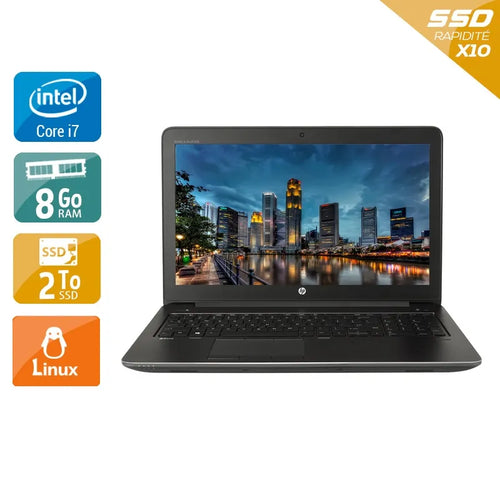 ZBook 15 G3 15,5" 2015 - Intel Core i7 2,7Ghz - 4 - 8Go  DDR4 - 2To SSD - Nvidia Quadro M1000M - 
Gris / Noir - Linux - AZERTY