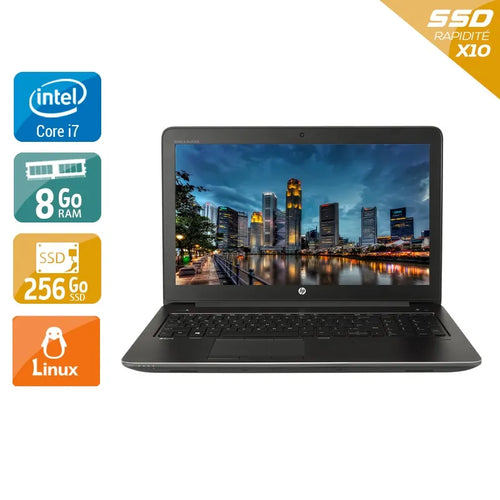 ZBook 15 G3 15,5" 2015 - Intel Core i7 2,7Ghz - 4 - 8Go  DDR4 - 256Go SSD - Nvidia Quadro M1000M - 
Gris / Noir - Linux - AZERTY