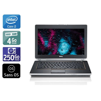 Latitude E6420 14" 2011 - Intel Core i3 2,2Ghz - 4 - 4Go  DDR4 - 250Go HDD - Intel HD Graphics 3000 - 
Gris / Noir - Sans OS - AZERTY - Image 1