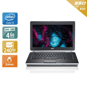 Latitude E6420 14" 2011 - Intel Core i3 2,2Ghz - 4 - 4Go  DDR4 - 240Go SSD - Intel HD Graphics 3000 - 
Gris / Noir - Linux - AZERTY - Image 1