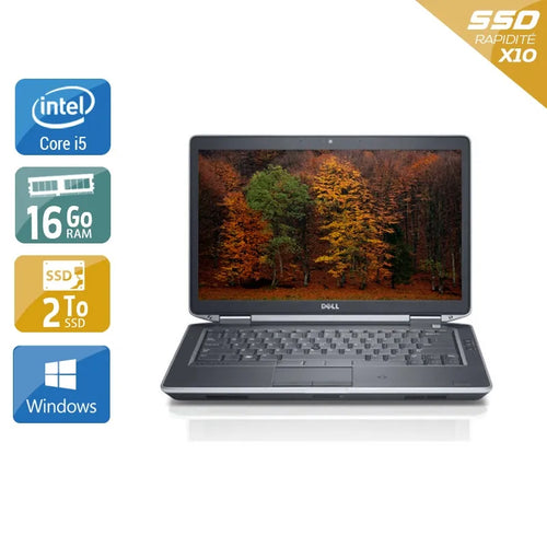 Latitude E5430 14,1" 2012 - Intel Core i5 2,6Ghz - 4 - 16Go DDR3 - 2To SSD - Intel HD Graphics 4000 - 
Gris / Noir - Windows 10 - AZERTY