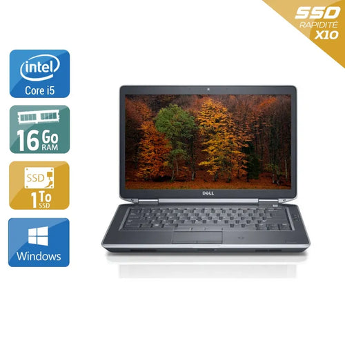 Latitude E5430 14,1" 2012 - Intel Core i5 2,6Ghz - 4 - 16Go DDR3 - 1To SSD - Intel HD Graphics 4000 - 
Gris / Noir - Windows 10 - AZERTY