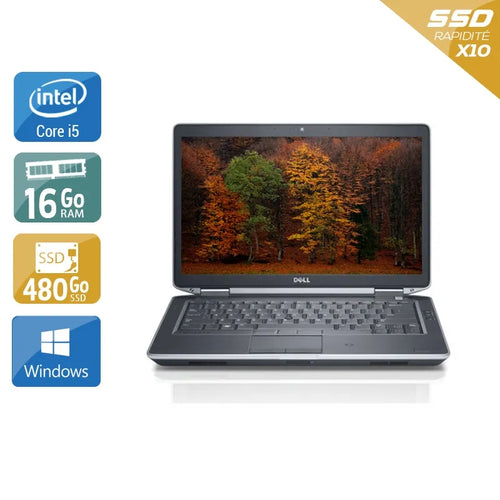 Latitude E5430 14,1" 2012 - Intel Core i5 2,6Ghz - 4 - 16Go DDR3 - 480Go SSD - Intel HD Graphics 4000 - 
Gris / Noir - Windows 10 - AZERTY