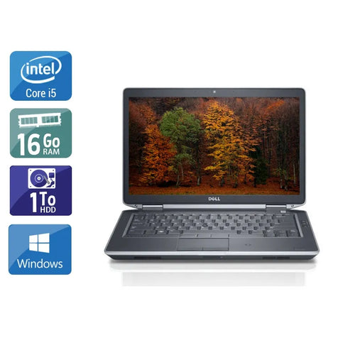 Latitude E5430 14,1" 2012 - Intel Core i5 2,6Ghz - 4 - 16Go DDR3 - 1To HDD - Intel HD Graphics 4000 - 
Gris / Noir - Windows 10 - AZERTY