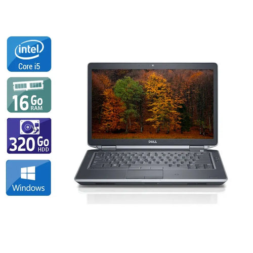 Latitude E5430 14,1" 2012 - Intel Core i5 2,6Ghz - 4 - 16Go DDR3 - 320Go HDD - Intel HD Graphics 4000 - 
Gris / Noir - Windows 10 - AZERTY