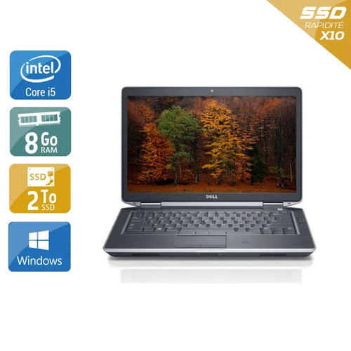 Latitude E5430 14,1" 2012 - Intel Core i5 2,6Ghz - 4 - 8Go DDR3 - 2To SSD - Intel HD Graphics 4000 - 
Gris / Noir - Windows 10 - AZERTY
