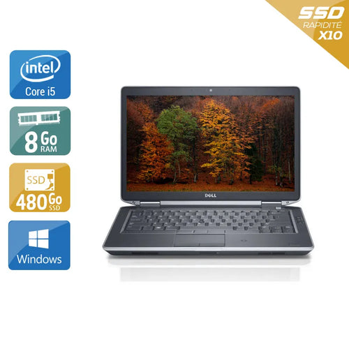 Latitude E5430 14,1" 2012 - Intel Core i5 2,6Ghz - 4 - 8Go DDR3 - 480Go SSD - Intel HD Graphics 4000 - 
Gris / Noir - Windows 10 - AZERTY