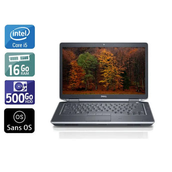 Latitude E5430 14,1" 2012 - Intel Core i5 2,6Ghz - 4 - 16Go DDR3 - 500Go HDD - Intel HD Graphics 4000 - 
Gris / Noir - Sans OS - AZERTY - Image 1