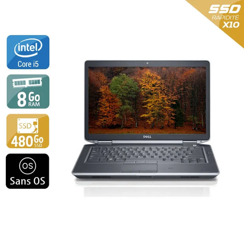 Latitude E5430 14,1" 2012 - Intel Core i5 2,6Ghz - 4 - 8Go DDR3 - 480Go SSD - Intel HD Graphics 4000 - 
Gris / Noir - Sans OS - AZERTY