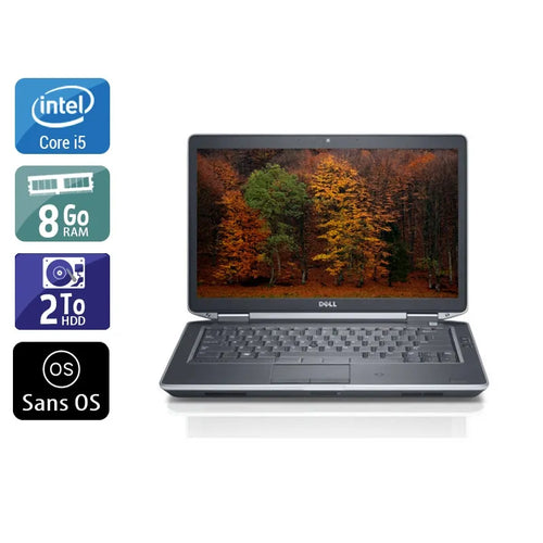 Latitude E5430 14,1" 2012 - Intel Core i5 2,6Ghz - 4 - 8Go DDR3 - 2To HDD - Intel HD Graphics 4000 - 
Gris / Noir - Sans OS - AZERTY