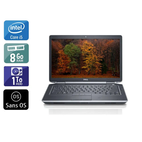 Latitude E5430 14,1" 2012 - Intel Core i5 2,6Ghz - 4 - 8Go DDR3 - 1To HDD - Intel HD Graphics 4000 - 
Gris / Noir - Sans OS - AZERTY