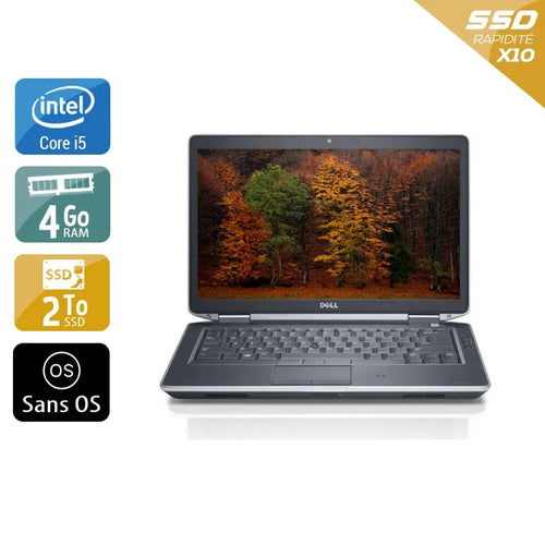 Latitude E5430 14,1" 2012 - Intel Core i5 2,6Ghz - 4 - 4Go  DDR4 - 2To SSD - Intel HD Graphics 4000 - 
Gris / Noir - Sans OS - AZERTY