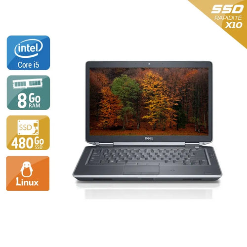 Latitude E5430 14,1" 2012 - Intel Core i5 2,6Ghz - 4 - 8Go DDR3 - 480Go SSD - Intel HD Graphics 4000 - 
Gris / Noir - Linux - AZERTY
