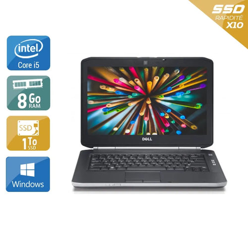 Latitude E5420 14,1" 2011 - Intel Core i5 2,5Ghz - 4 - 8Go DDR3 - 1To SSD - Intel HD Graphics 3000 - 
Gris / Noir - Windows 10 - AZERTY